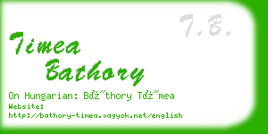 timea bathory business card